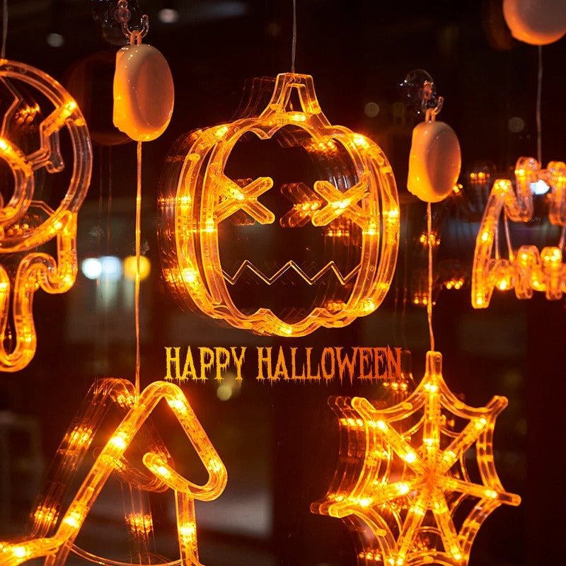 Halloween LED Suction Cup Lighting Creepy Window Ornament Decorative Mood Lighting Party Decoration | Sansoti