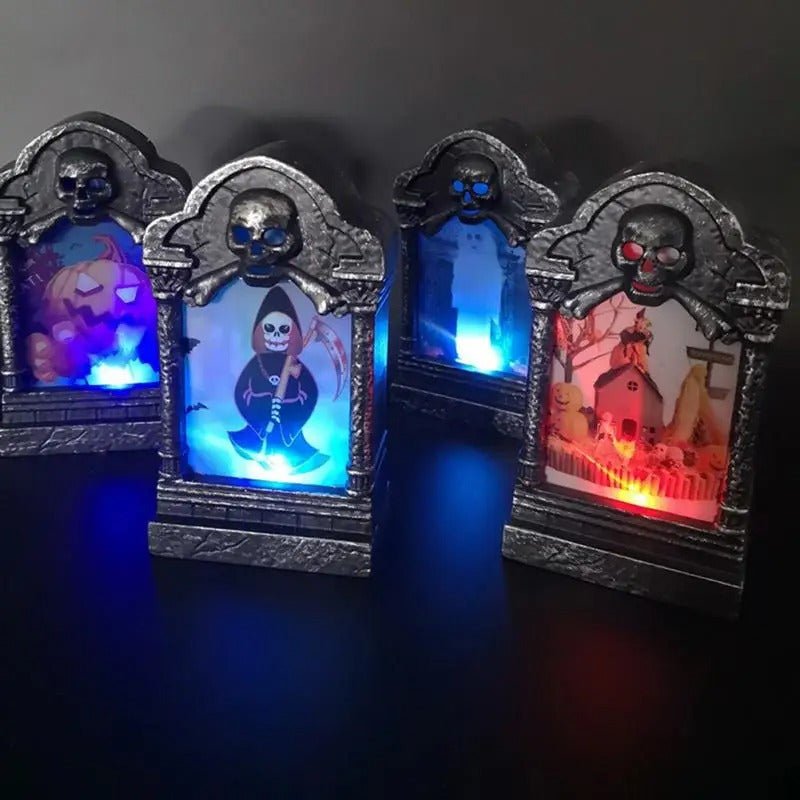 LED Tombstone-Lit Garden Decoration Spooky Style for Outdoor Spaces Halloween Christmas Lighting Effect Garden | Sansoti