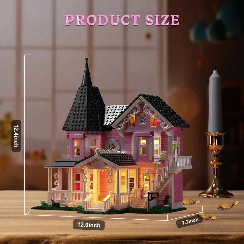 Ensemble de blocs de construction lumineux pour Halloween, 1349 pièces, maison hantée décorative avec éclairage LED, décoration intérieure | Sansoti