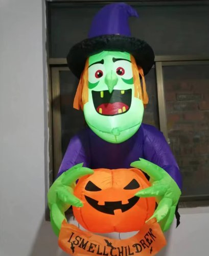 Inflatable Witch Window Decoration with LED Lighting for Halloween Party Decorations and a Spooky Atmosphere | Sansoti