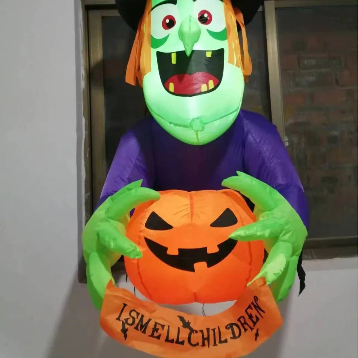 Inflatable Witch Window Decoration with LED Lighting for Halloween Party Decorations and a Spooky Atmosphere | Sansoti