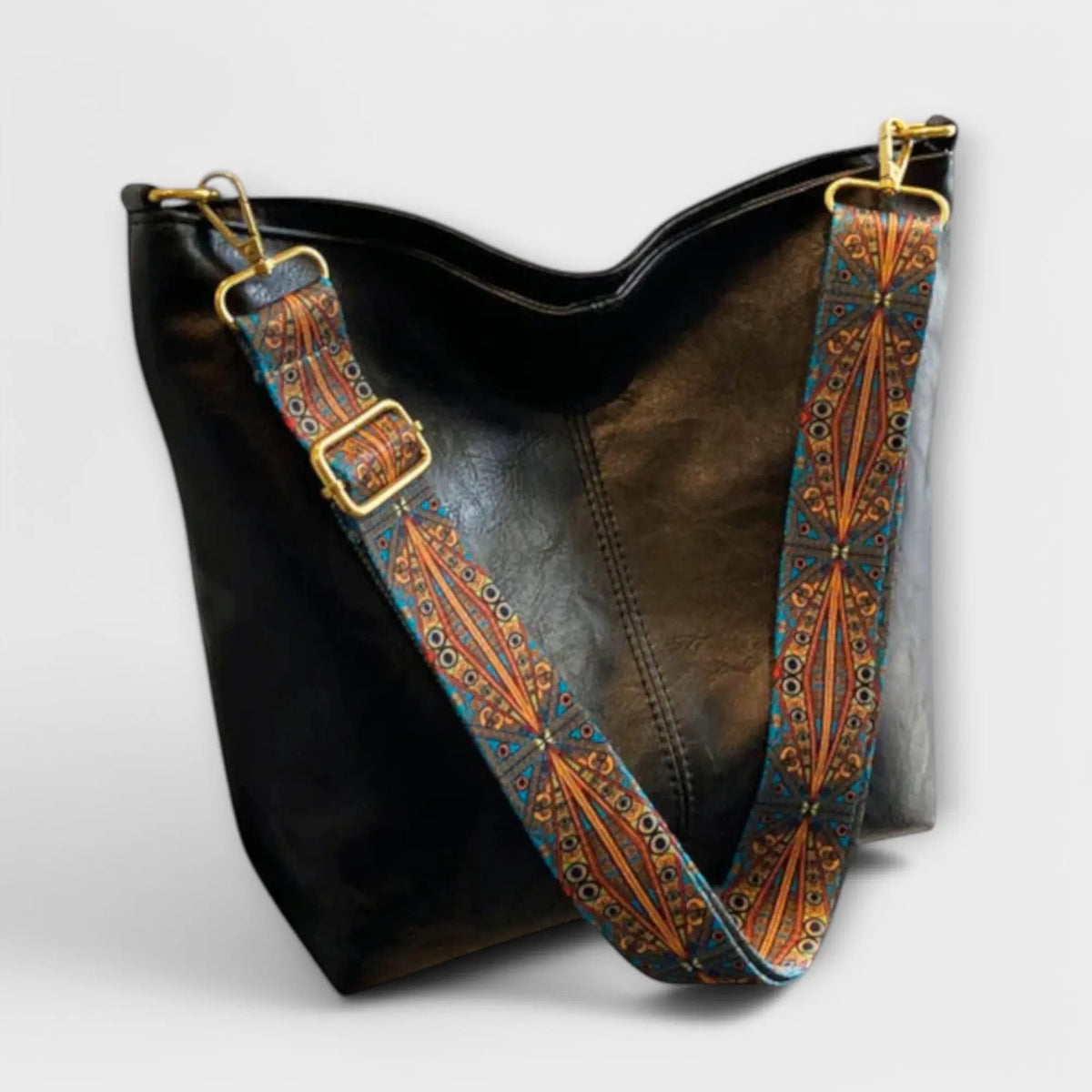 Bolso bandolera vintage para mujer, burdeos, con correa bordada ajustable, espacioso, cierre de cremallera, para uso diario | Sansoti