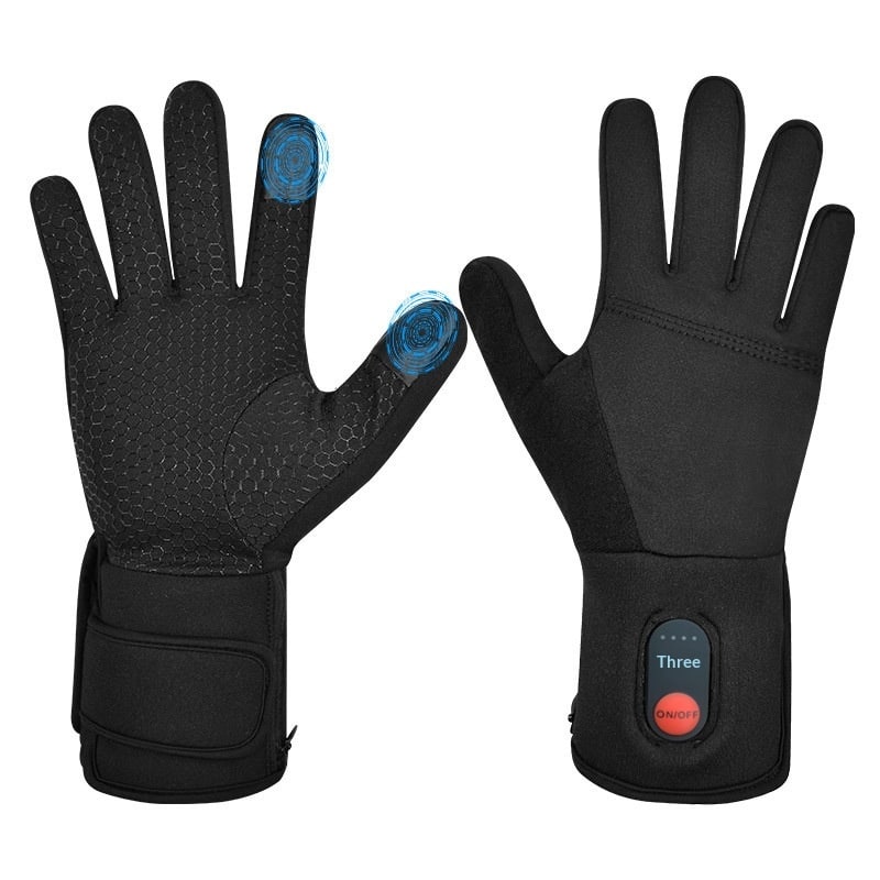 Beheizbare Winterhandschuhe mit Touchscreen-Fingerspitzen, verstellbarem Handgelenkband und thermischer Wärme - Sansoti