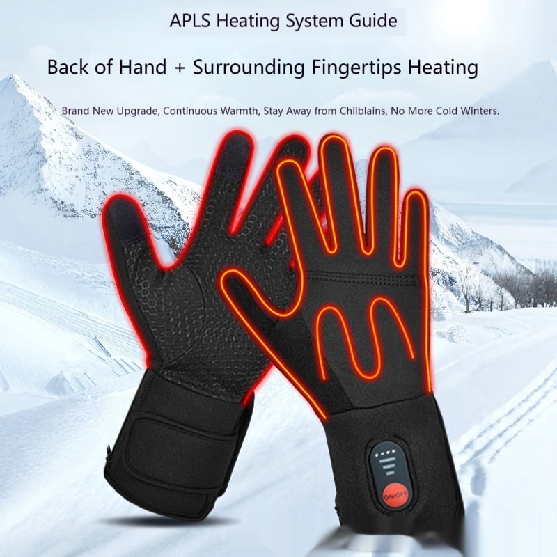Beheizbare Winterhandschuhe mit Touchscreen-Fingerspitzen, verstellbarem Handgelenkband und thermischer Wärme - Sansoti