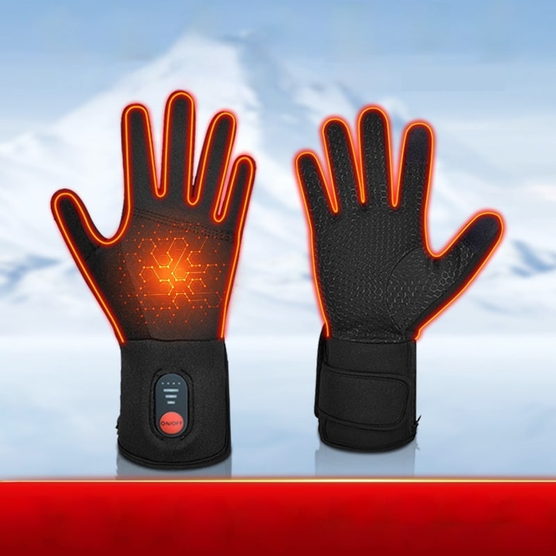 Beheizbare Winterhandschuhe mit Touchscreen-Fingerspitzen, verstellbarem Handgelenkband und thermischer Wärme - Sansoti