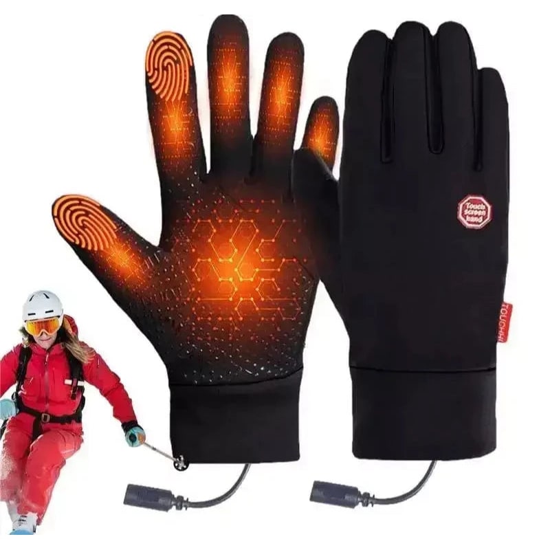 Heated Winter Gloves with Touchscreen Compatibility, Non-Slip Grip, Wrist Closure, USB Rechargeable, Smartphone Friendly | Sansoti