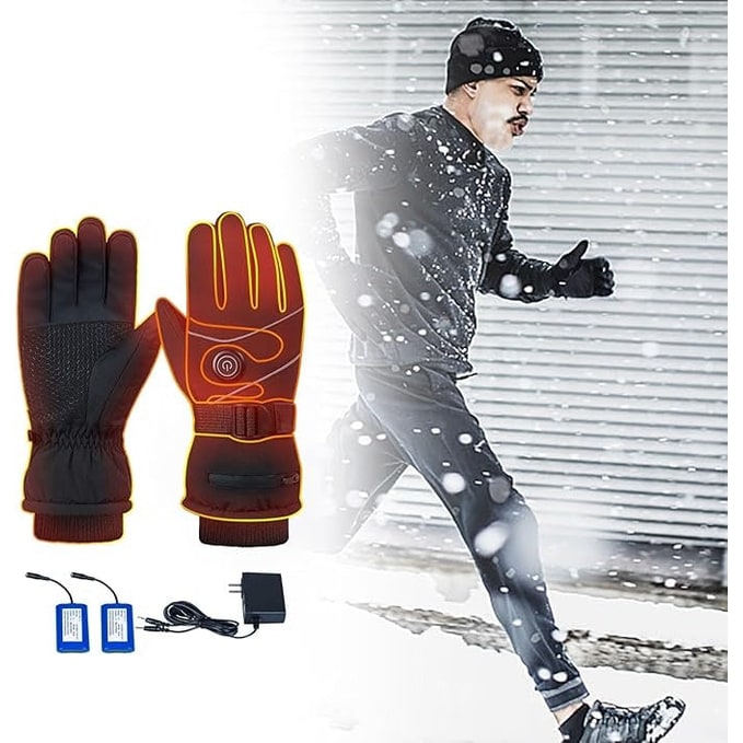 Heated Gloves Rechargeable USB Touchscreen 3 Heat Settings Windproof Winter Ski Outdoor Thermal | Sansoti