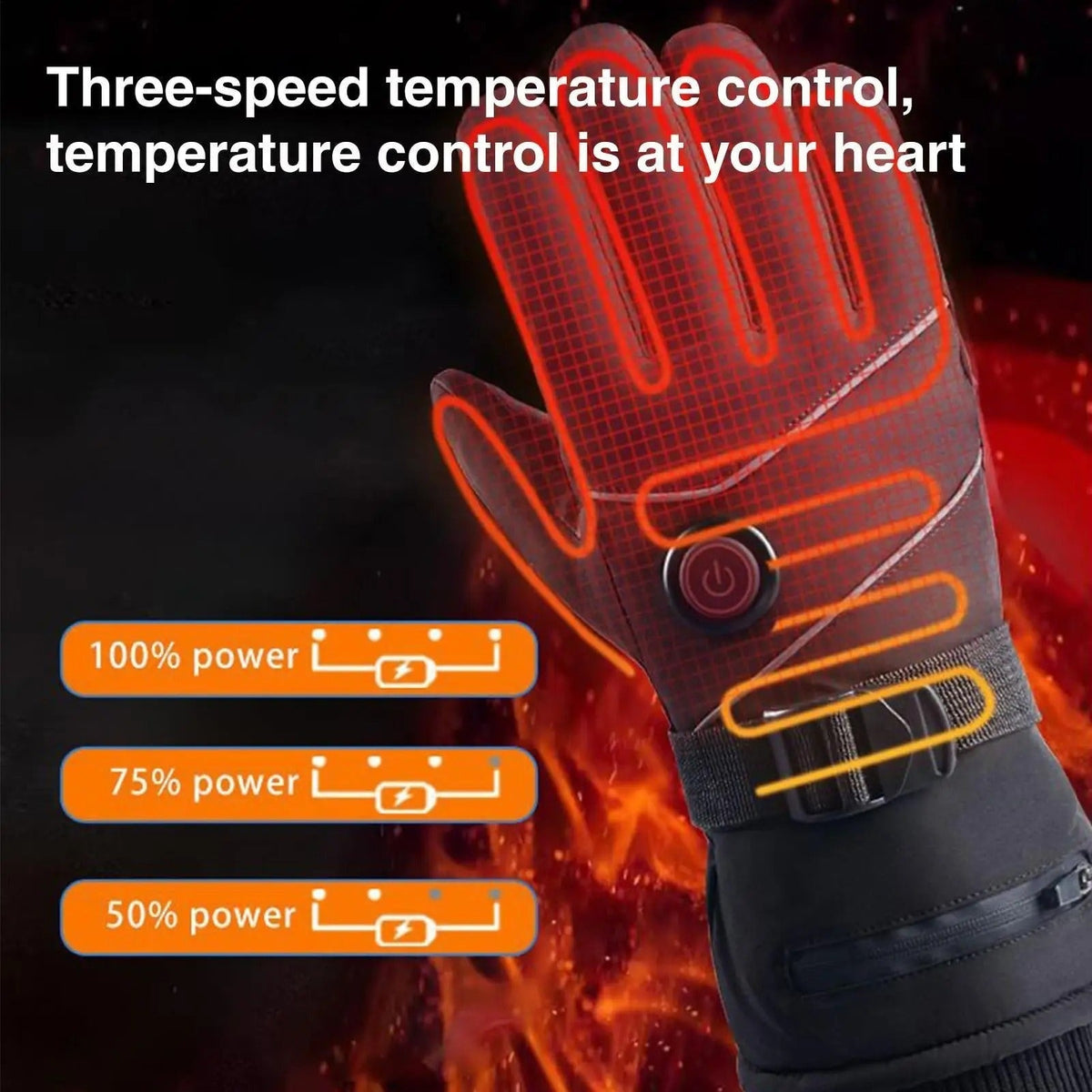 Heated Gloves Rechargeable USB Touchscreen 3 Heat Settings Windproof Winter Ski Outdoor Thermal | Sansoti
