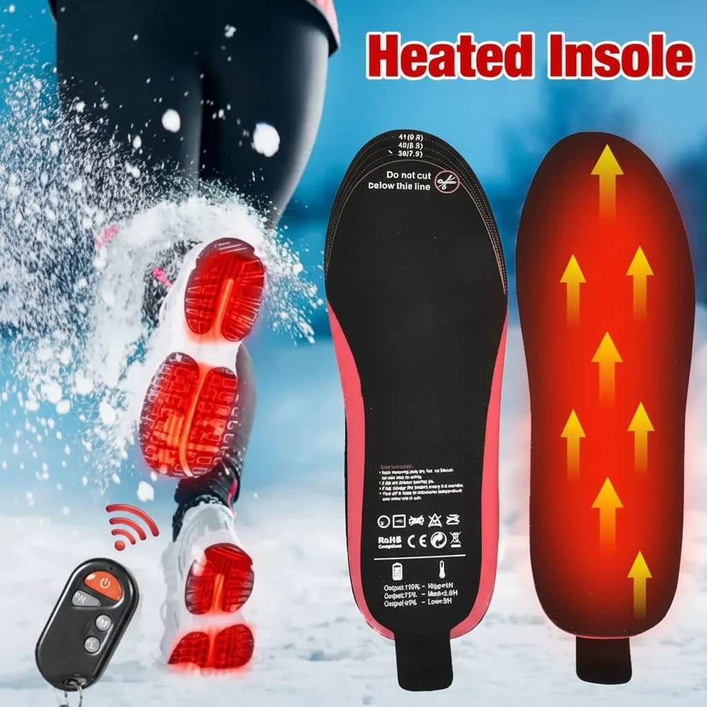 Heated Insoles with Wireless Control Arch Support Winter Warmth Comfort Shoes Thermal | Sansoti