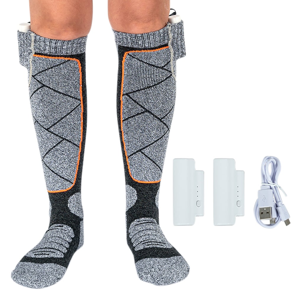 Electric Heated Knee-High Socks, Rechargeable with Battery, Warm Comfort for Skiing, Hiking, Winter, and Outdoor Activities | Sansoti