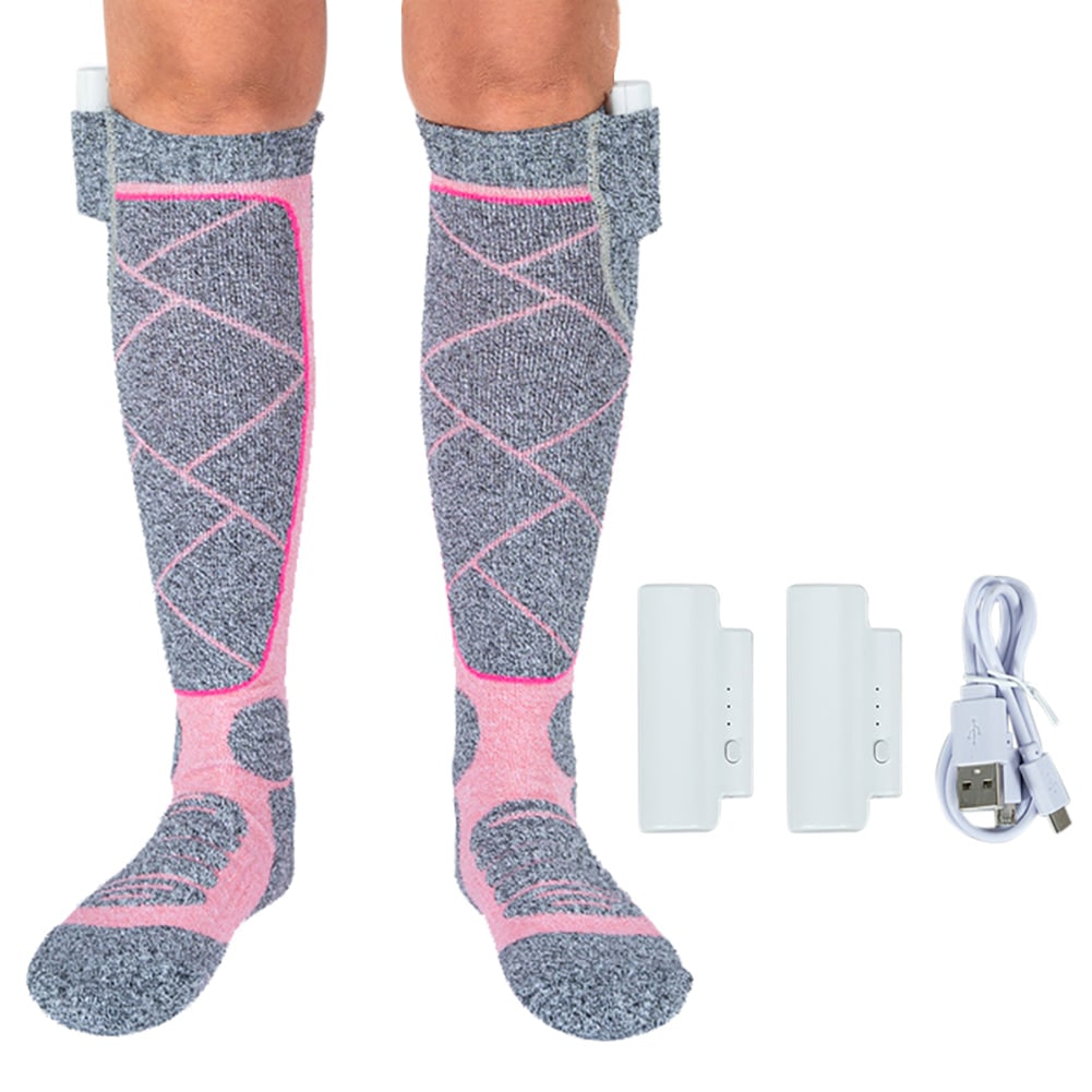 Electric Heated Knee-High Socks, Rechargeable with Battery, Warm Comfort for Skiing, Hiking, Winter, and Outdoor Activities | Sansoti