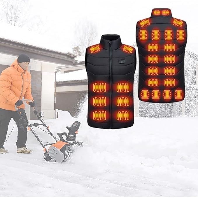 Beheizbare Weste Aufladbar USB Mehrere Heizzonen Wattiert Winddicht Unisex Bodywarmer Outdoor | Sansoti