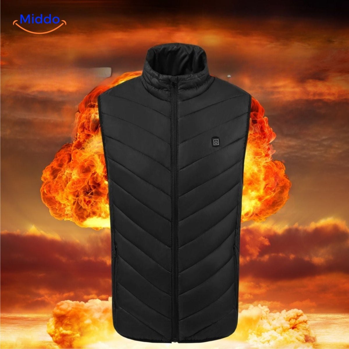 Beheizbare Körperwärmeweste mit USB, 3 Heizstufen, Herren-Outdoorkleidung für Herbst und Winter, Wandern und Camping | Sansoti