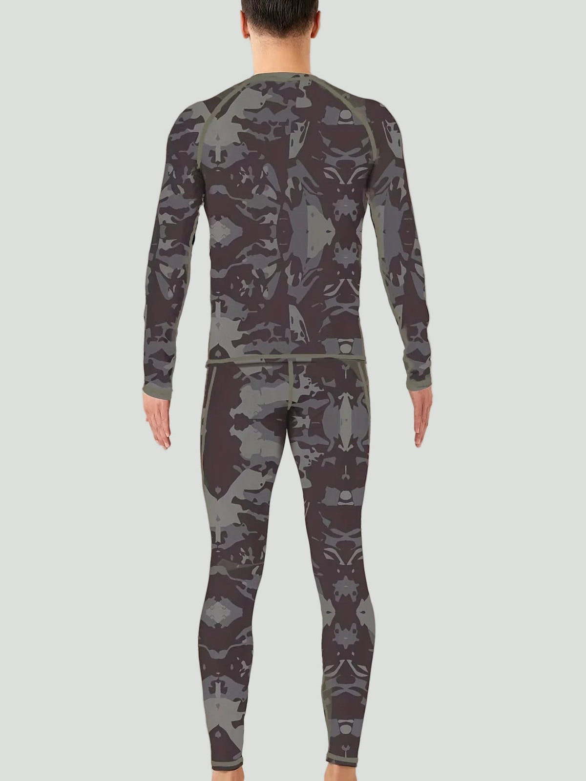 Thermische Herenset Lange Mouwen Fleecegevoerd Camouflage Basislaag Sportkleding Winter Outdoor Activewear | Sansoti
