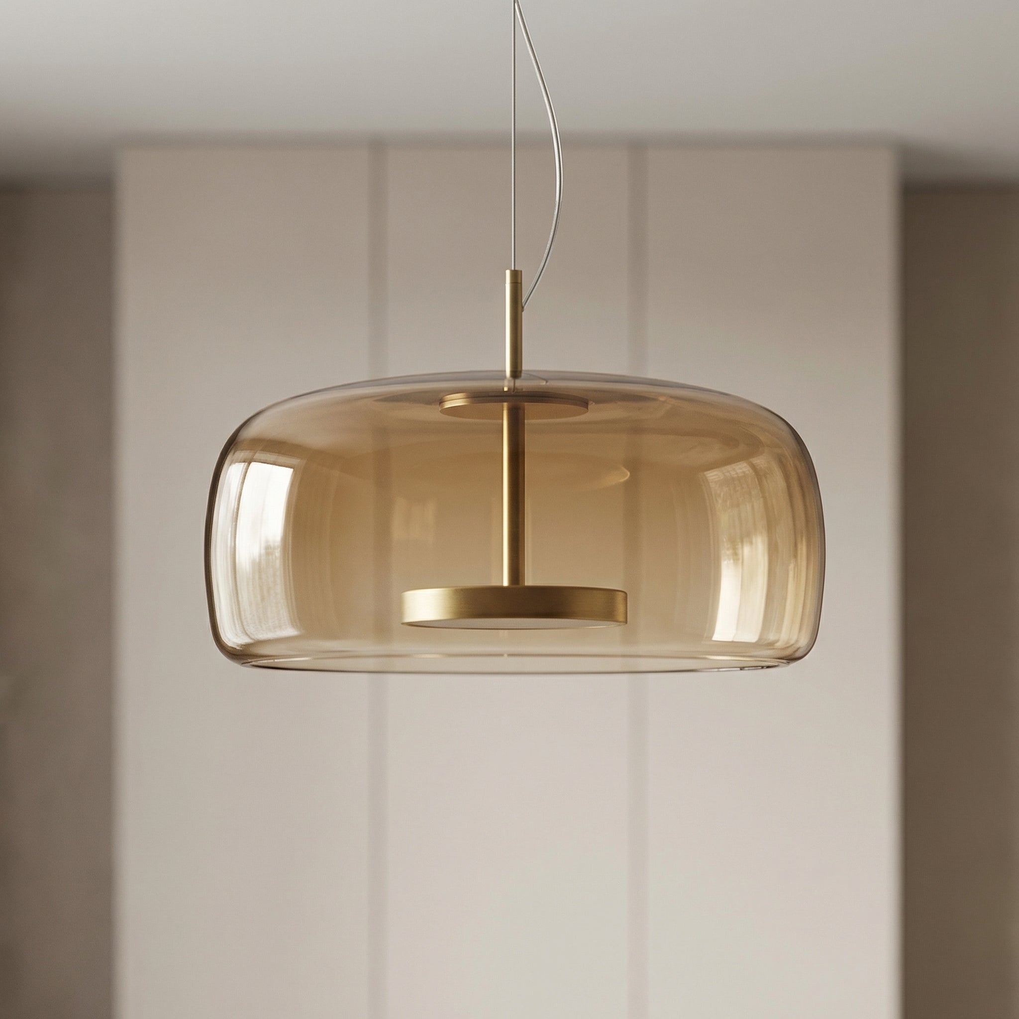 Scandinavische Glazen Hanglamp – Warm Sfeerlicht met Amber, Helder of Grijs Glas – Ø 15, 25 of 35 cm – Moderne Verlichting voor Keuken, Eetkamer en Woonkamer | Sansoti
