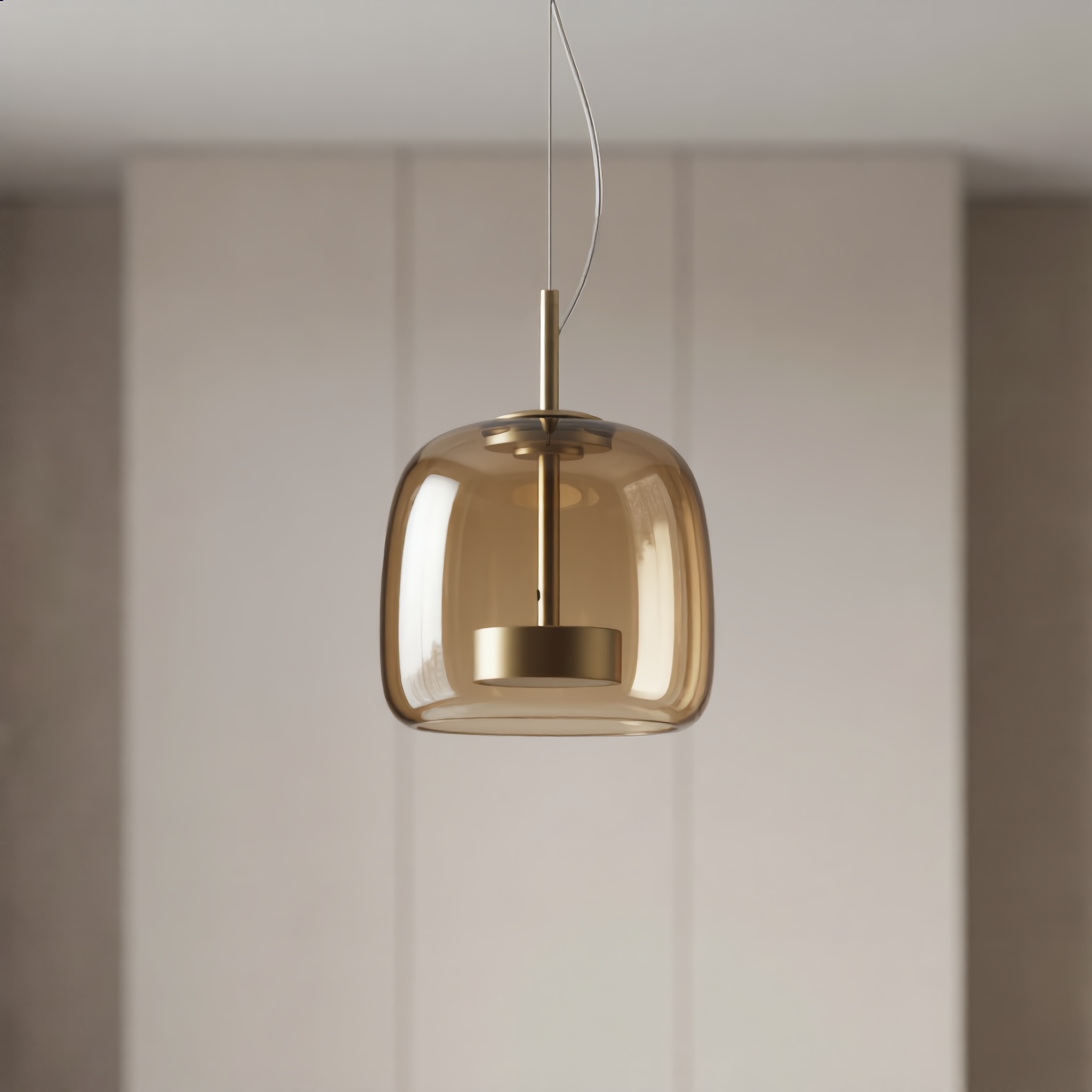 Scandinavische Glazen Hanglamp – Warm Sfeerlicht met Amber, Helder of Grijs Glas – Ø 15, 25 of 35 cm – Moderne Verlichting voor Keuken, Eetkamer en Woonkamer | Sansoti