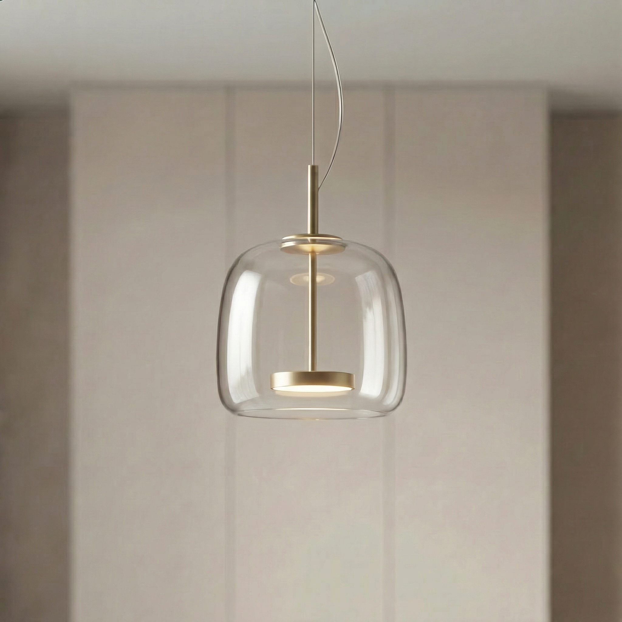 Scandinavische Glazen Hanglamp – Warm Sfeerlicht met Amber, Helder of Grijs Glas – Ø 15, 25 of 35 cm – Moderne Verlichting voor Keuken, Eetkamer en Woonkamer | Sansoti