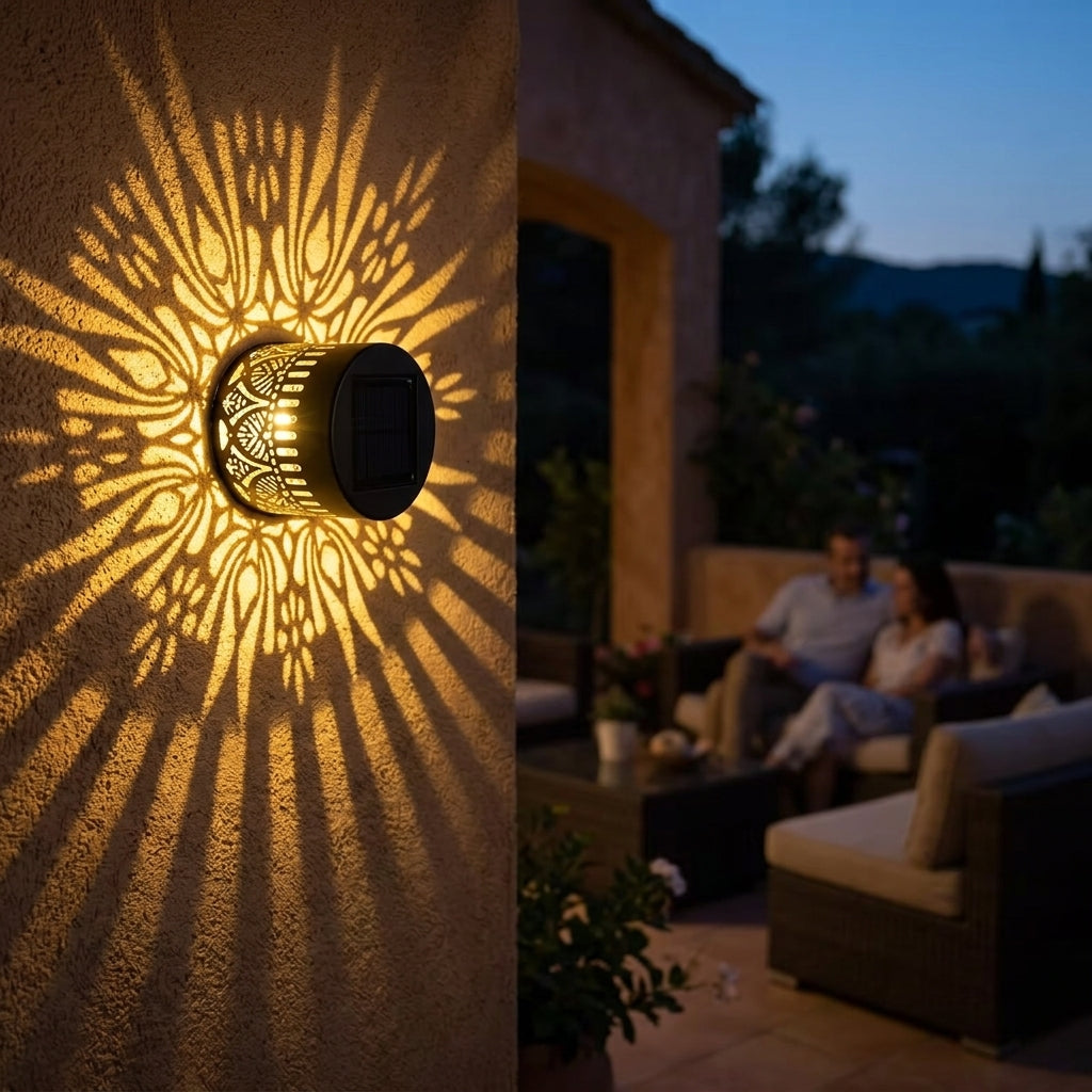 Solar Mandala Projectielicht – Tuindecoratie met Automatische Nachtverlichting en Schaduwpatroon | Sansoti