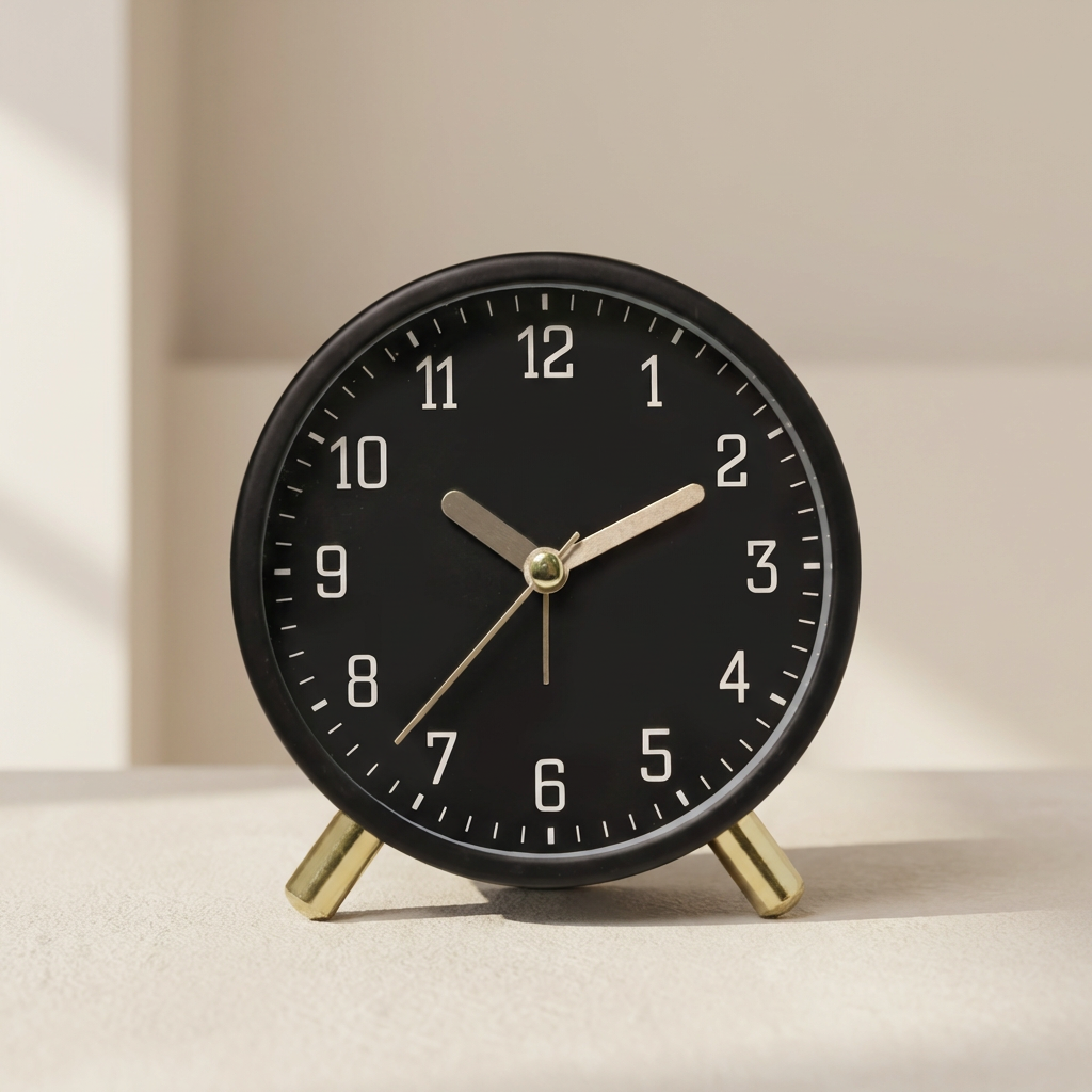 Tafelklok Scandinavisch Stil Stil Uurwerk Metaal Glas Batterij 13x11x5.5cm | Sansoti