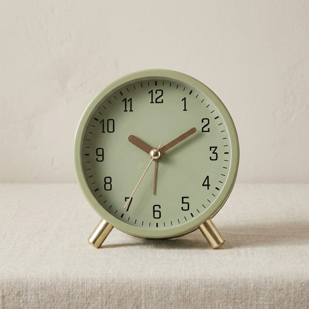 Tafelklok Scandinavisch Stil Stil Uurwerk Metaal Glas Batterij 13x11x5.5cm | Sansoti