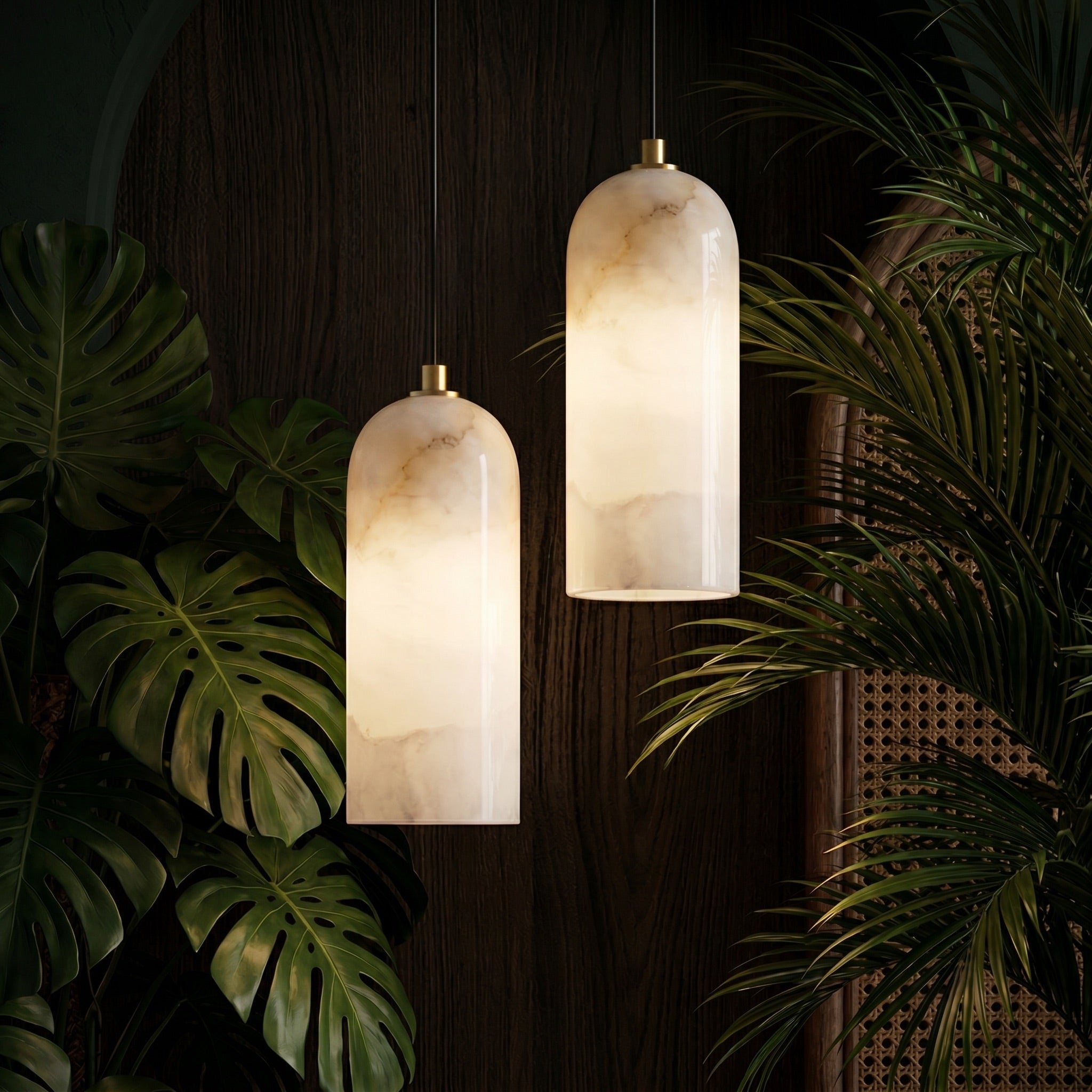 Marmeren Hanglamp met Koperen Afwerking – Moderne Scandinavische Verlichting | Sansoti