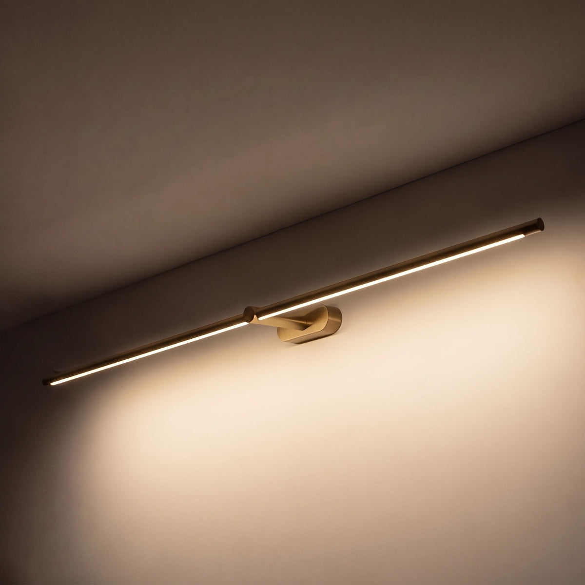 Adjustable Linear Wall Light Metal Fixture With Integrated LED Lighting For Bathroom Mirror | Sansoti