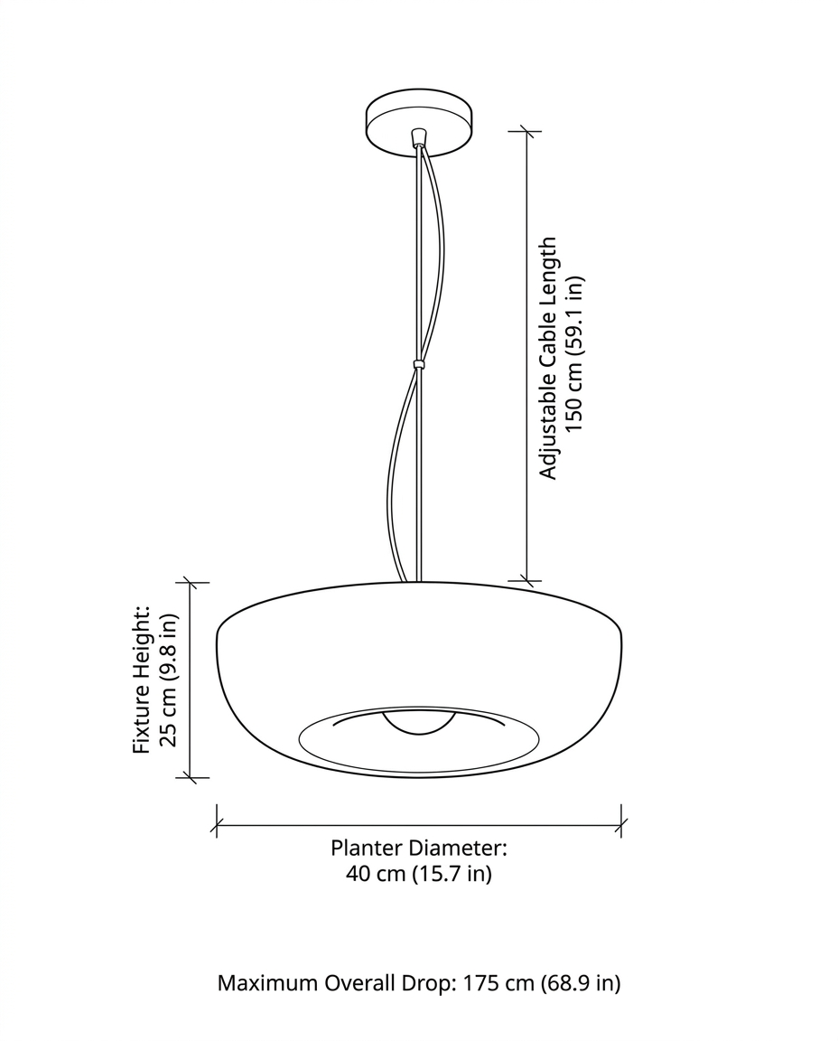 Scandinavische Hanglamp met Plantenbak – Decoratieve Lamp voor Binnenplanten – Moderne Verlichtingscombinatie | Sansoti