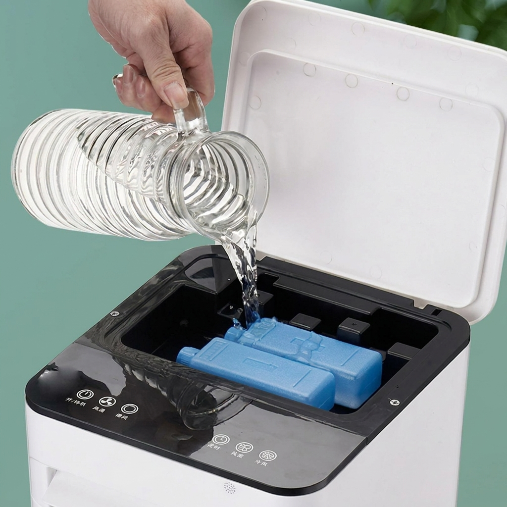 Draagbare Ventilatiekoeler met Bevochtiging en Wielen voor Woonkamer Slaapkamer Kantoor Thuis Klimaat | Sansoti