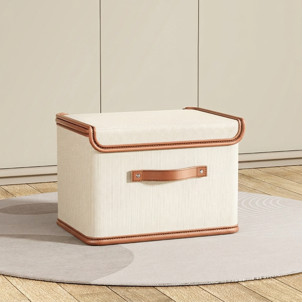 Opbergbox met Deksel en Handvatten Oxford Stof Inklapbaar voor Kast en Kamers | Sansoti