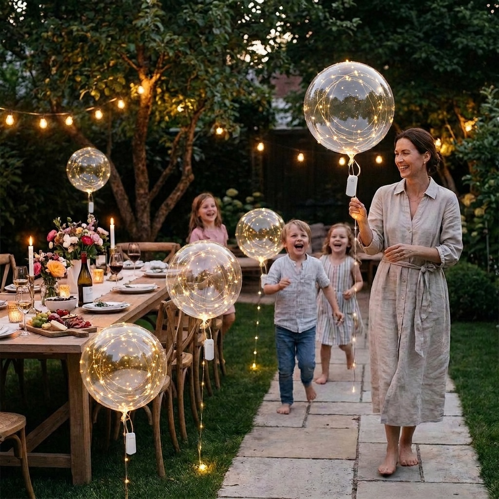 LED Ballons Transparent Warmweiß 45cm Set 10 Stück 3m Lichterkette Wiederverwendbar Latexfrei Geburtstag Hochzeit Partydekoration Batterie | Sansoti