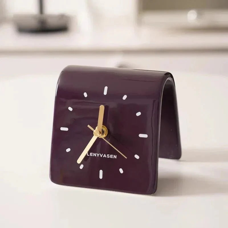 Keramische Bureauklok Met Stil Quartz Uurwerk Voor Bureau En Nachtkastje | Sansoti