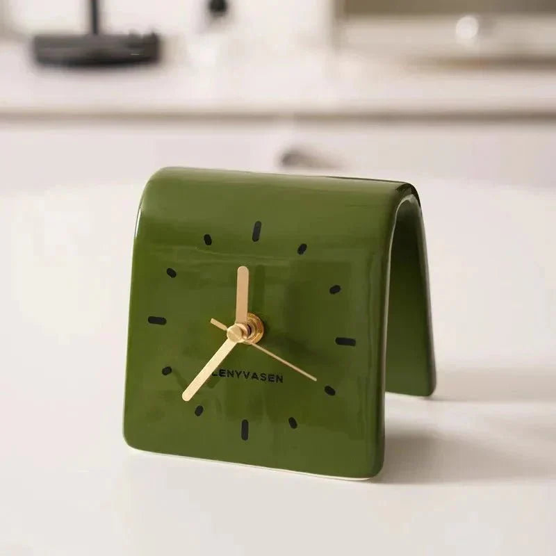 Keramische Bureauklok Met Stil Quartz Uurwerk Voor Bureau En Nachtkastje | Sansoti