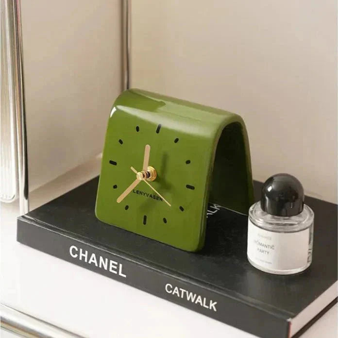 Keramische Bureauklok Met Stil Quartz Uurwerk Voor Bureau En Nachtkastje | Sansoti