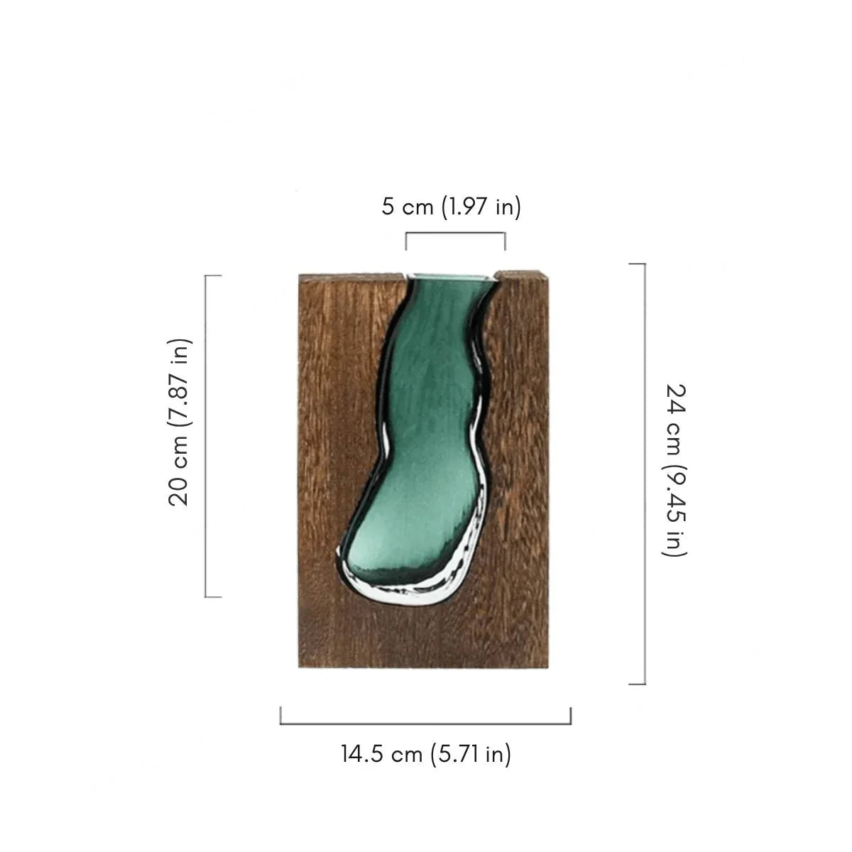 Vase en bois avec insert en verre pour fleurs et décoration intérieure | Restfield