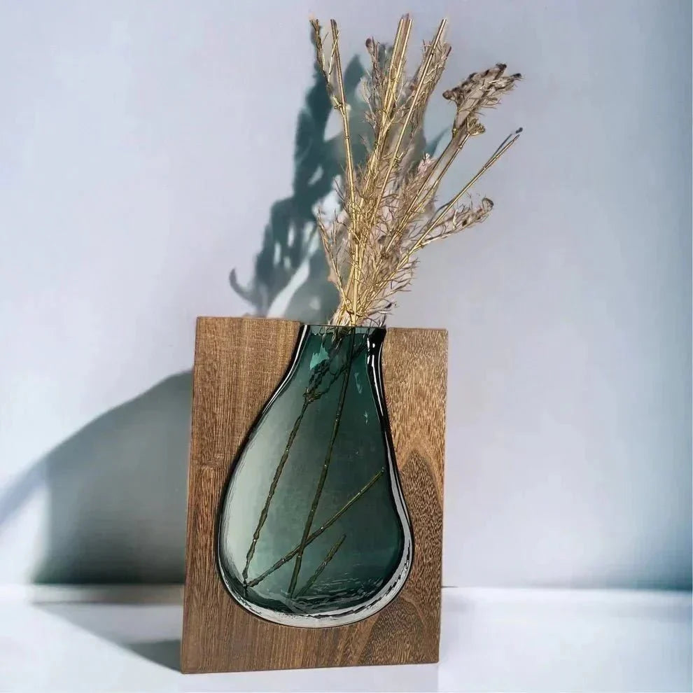 Vase en bois avec insert en verre pour fleurs et décoration intérieure | Restfield