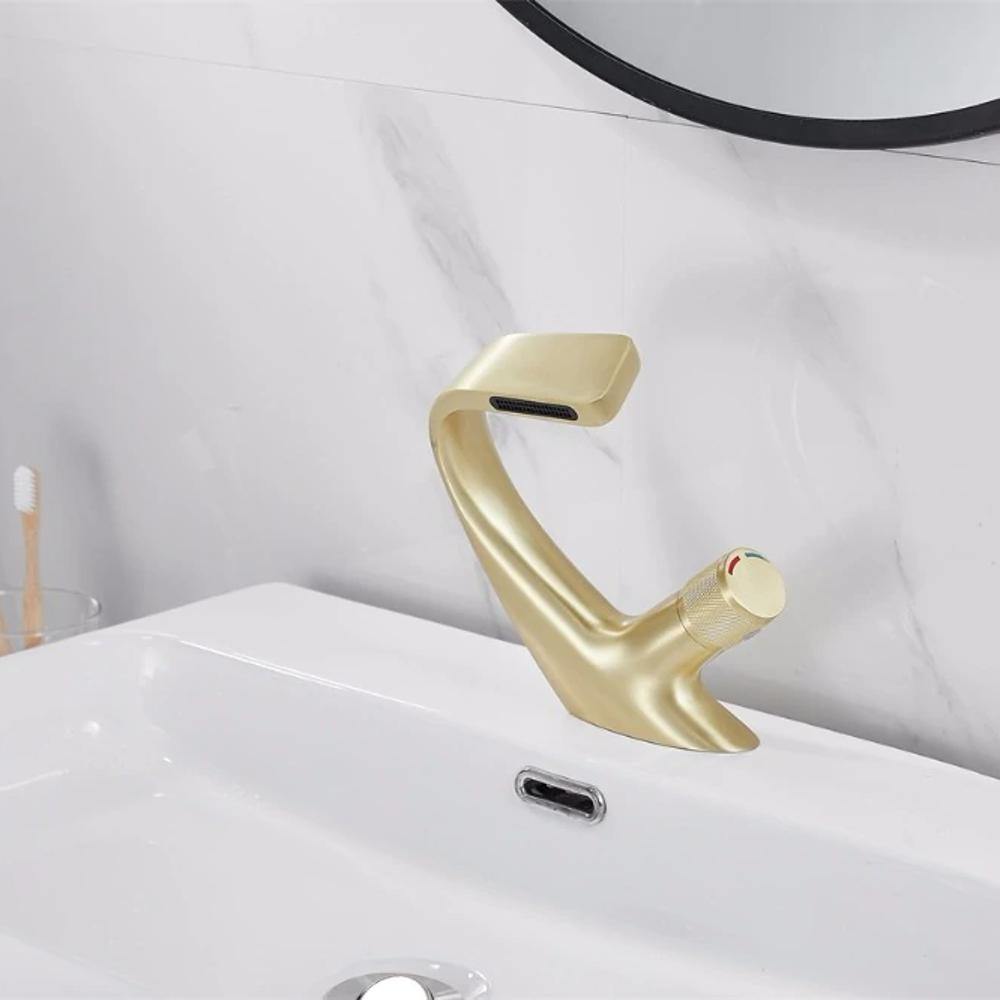 Waschtischarmatur mit Wasserfallauslauf und Einhebeldesign für Badezimmer | Restfield