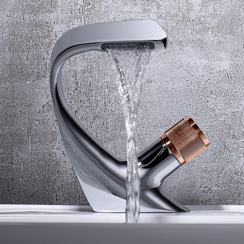 Waschtischarmatur mit Wasserfallauslauf und Einhebeldesign für Badezimmer | Restfield