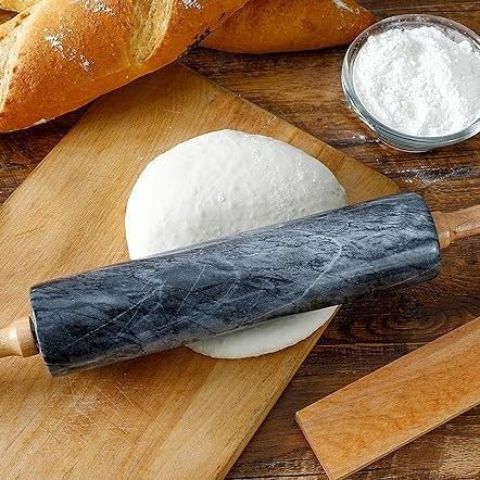 Marmor-Nudelholz mit Holzgriffen für Backen und Patisserie | Restfield