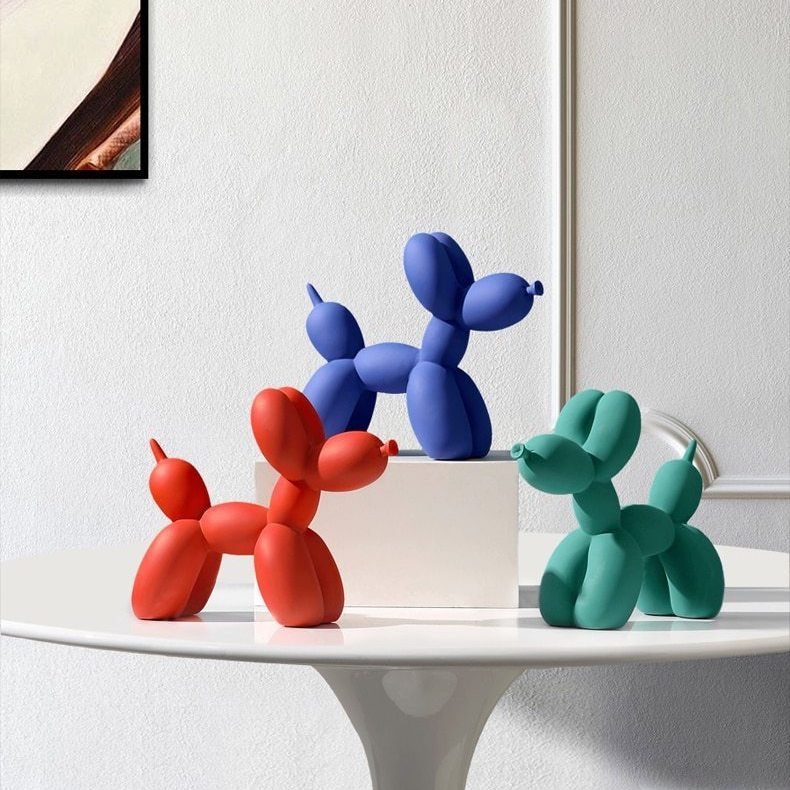 Decoratief ballon hond beeld van resin voor moderne woondecoratie | Sansoti