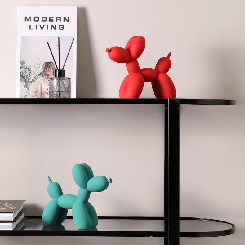 Decoratief ballon hond beeld van resin voor moderne woondecoratie | Sansoti