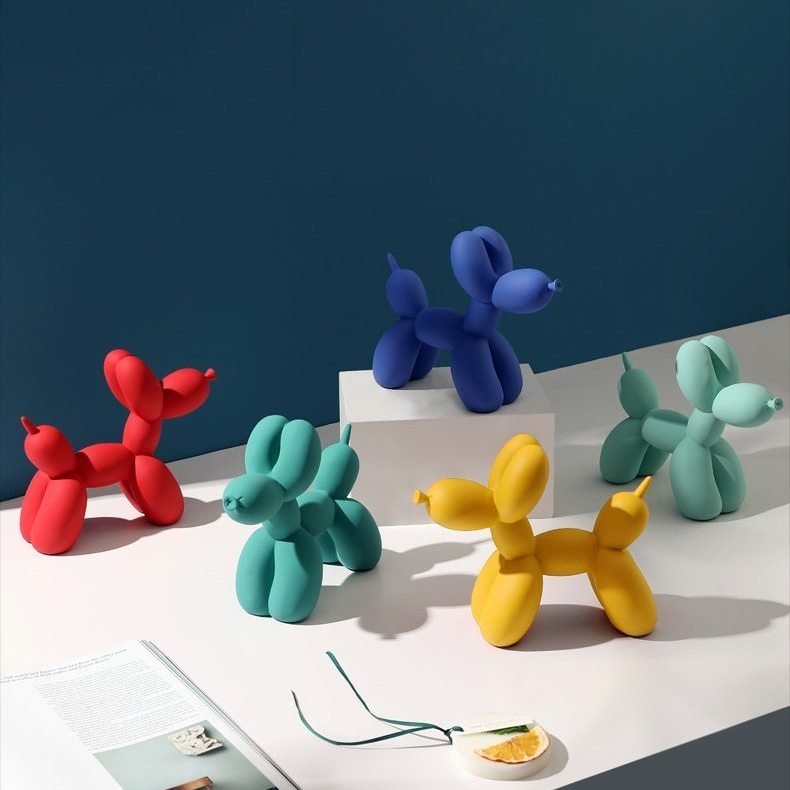 Decoratief ballon hond beeld van resin voor moderne woondecoratie | Sansoti