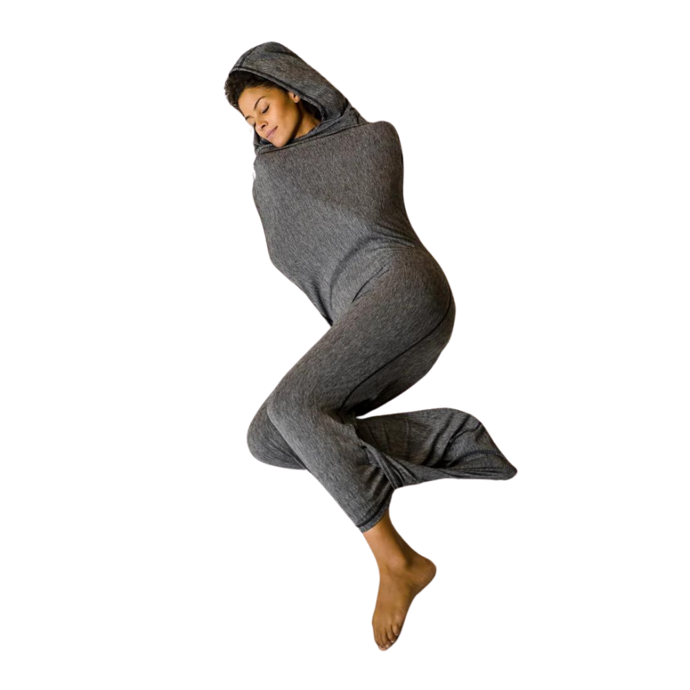 Wearable Hooded Blanket Gray 185x50cm Adults Children Fleece Warm Throw Travel Blanket Loungewear | Sansoti