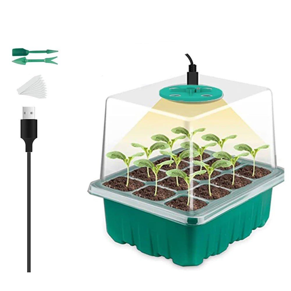 Zaaitray met Groeilamp LED voor Zaailingen en Stekjes Binnen Buiten Kweekbak Groeisysteem Tuinbouw Moestuin | Sansoti