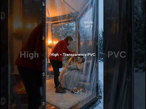 Transparent PVC Terrace Screen 0.35mm Thick Waterproof Windproof with Eyelets | Cover for Canopy Gazebo Veranda | Sansoti
