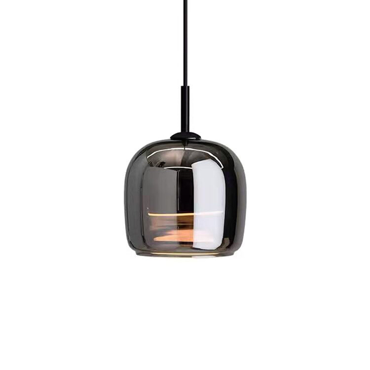 Suspension Noir Verre Scandinave Nordique LED E27 16cm Lampe Suspendue Cuisine Salon Luxe | Restfield