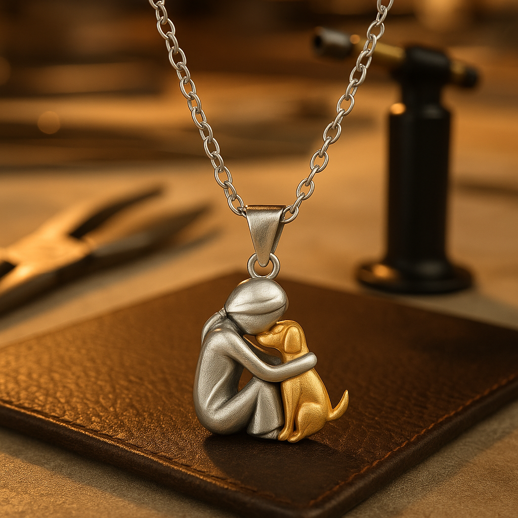 Knuffelige Omarming Ketting Symboliek Hond Kat Vrouw Man Goud Zwart Rosé | Sansoti