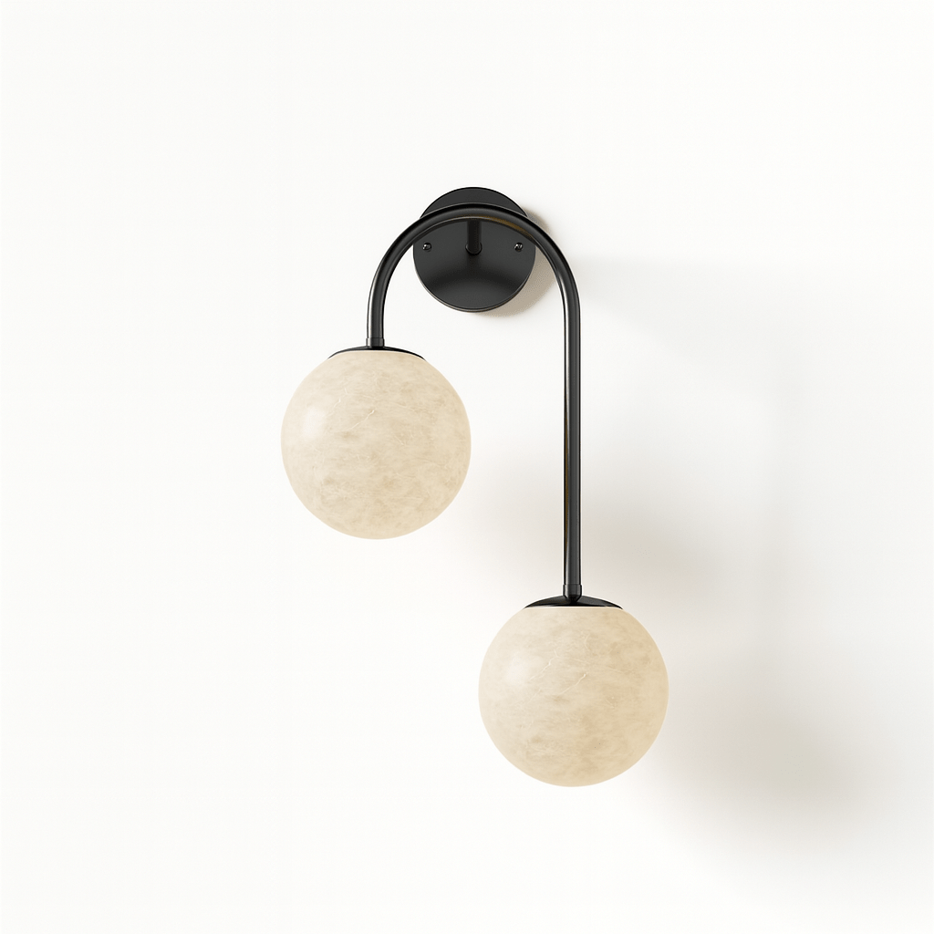 Alabaster Hanglamp Van Natuursteen Met Zachte Warme Gloed En Sculpturaal Design | Sansoti