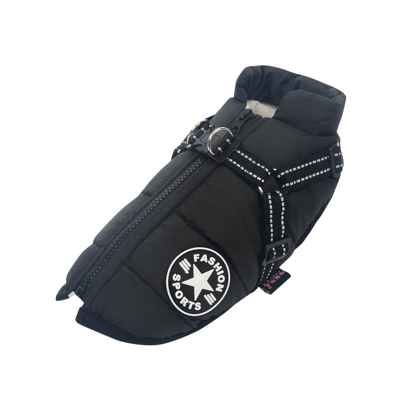 Hondenjas met Geïntegreerd Tuigje Waterdicht Winterwarm Reflecterend voor Honden Outdoor Wandeling Veiligheid | Sansoti