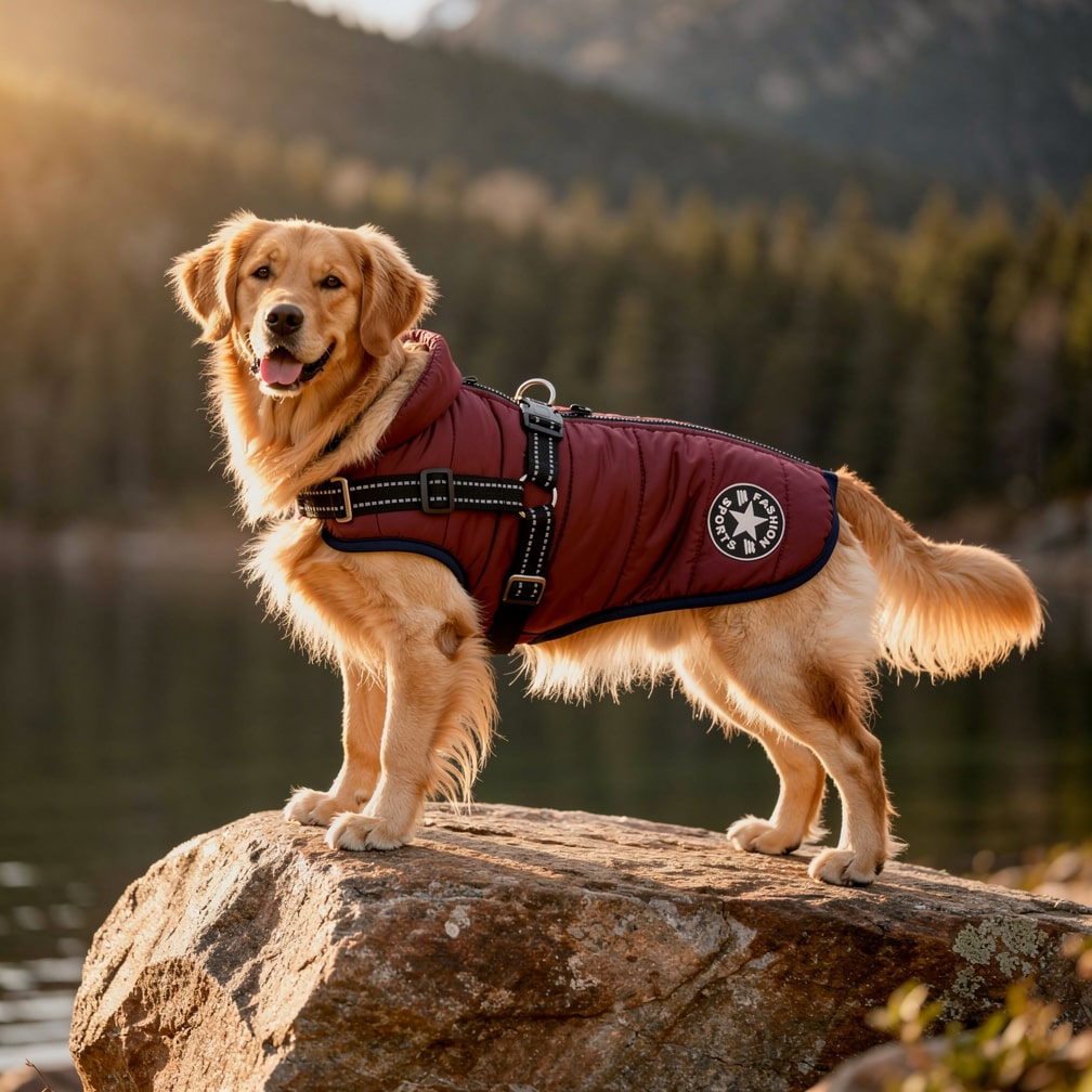 Hondenjas met Geïntegreerd Tuigje Waterdicht Winterwarm Reflecterend voor Honden Outdoor Wandeling Veiligheid | Sansoti