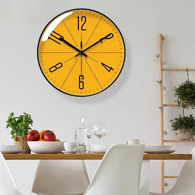 Stille Wandklok Quartz Ronde Wijzerplaat Scandinavisch Design voor Woonkamer Keuken Kantoor Slaapkamer | Sansoti